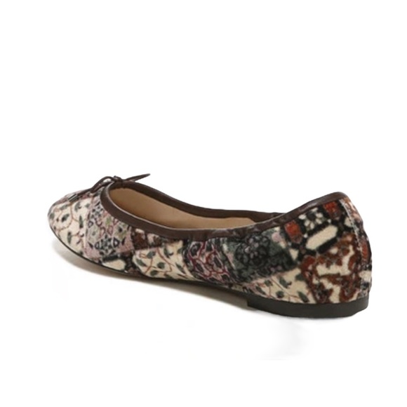 SAM EDELMAN Felicia Ballet Flat in Ivory Velvet Multi Size 8.5 - Picture 3 of 11